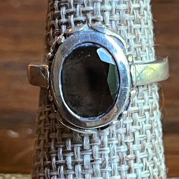 Vintage sterling silver smoky quartz w/ scroll designed ring handcrafted! 💕 - Picture 1 of 7